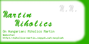 martin miholics business card